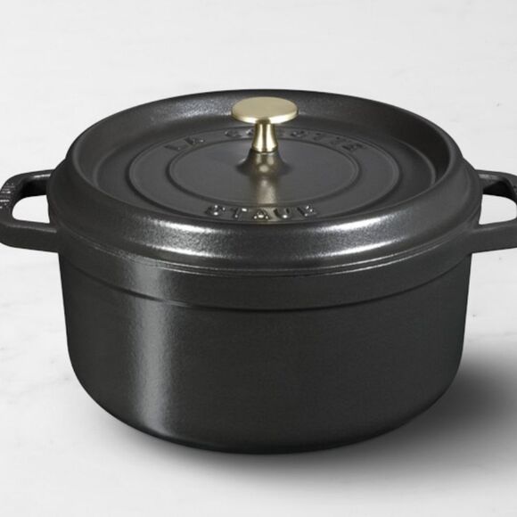Staub 4Qt. Enameled Cast Iron Round Dutch Oven- Matte Black - Picture 1 of 12